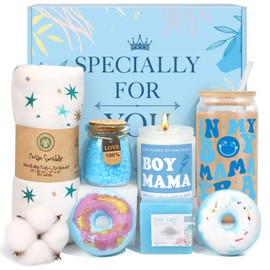 iAOVUEBY New Mom Gifts & Baby Boy Gift Basket, Baby Shower Gifts for Expecting Mom To Be, Postpartum Gifts For Moms, New Mom Care Package After Birth, First Time Mothers Day Birthday Gifts for Women