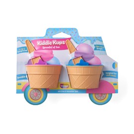 Talisman Designs Kiddie Kups Ice Cream Bowls, Set of 2 with Spoons, BPA Free, Dishwasher Safe, Blue and Purple