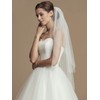Unsutuo 2 Tiers Bride Wedding Veil Short Fingertip Bridal Tulle