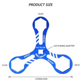 ALEOED 6 in 1 Bike Front Fork Repair Tool, Top Cap Removal Socket Wrench for Fox and More, Bicycle Cap Sizes of 24, 26, 27, 28, 30, 32mm