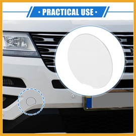 Partuto Car Towing Tow Eye Hook Cover Cap Compatible for Ford Explorer 2011-2015, Durable Plastic White Front Bumper Replacement