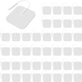 Almohadillas de Electrodos Reutilizables de 20 Pares, ENS Unit Almohadillas de Repuesto para Electrodos, Parche de Electrodos Compatibles con TENS/EMS Estimuladores（5 * 5cm, Blanco)
