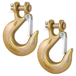 3/8" Clevis Slip Hook, G70 Tow & Winch Hooks with Safety Latch, Heavy Duty Forged Hook for Trailer, Transport, Lift & Pull, 18,000 lbs Capacity (2 Pack)