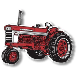 Vintage Red & White Tripod Tractor Magnet by Classic Magnets, Collectible Souvenirs Made in The USA