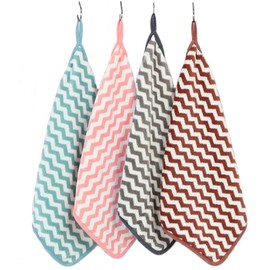 PREMJCROY 4 Pcs Soft Fast Drying Hand Towel Dueable Hanging Hand Towels Soft Washcloths for Hand Multicolor Guest Towels for Bathroom Kitchen(30 * 30CM)