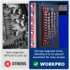 WORKPRO Magnetic Socket Organizer Sets 6-Piece Aluminum Alloy Socket Rail
