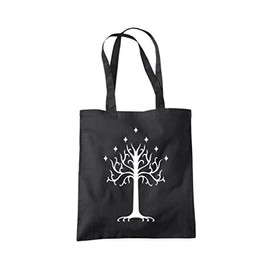 HotScamp White Tree of Gondor - Tote Shopping Bag - Fantasy Story Movie TV Show One size black