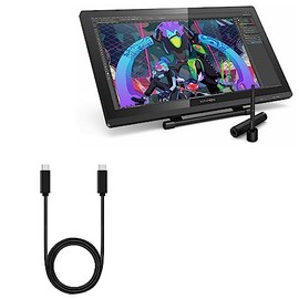 BoxWave Cable Compatible with XP-Pen Artist Display 22R Pro - DirectSync PD Cable (3ft) - USB-C to USB-C (100W), Type C Braided 3ft Charge and Sync Cable for XP-Pen Artist Display 22R Pro - Jet Black