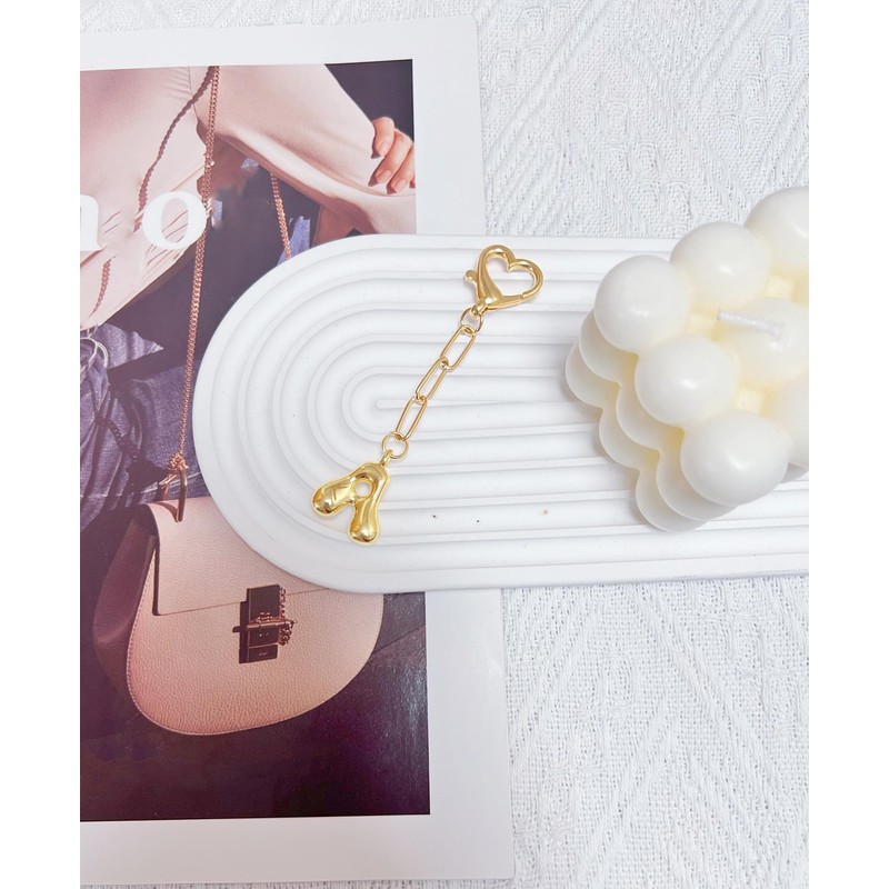 LAEKOU Initial Bag Charms Keychain, Letter Key Chain Charm Accessories