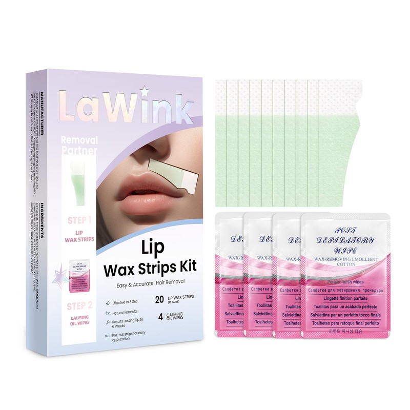 LaWink Wax Strips, Cold Wax Depilation Strips, Upper Lips, Wax