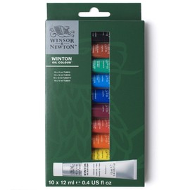 Winsor & Newton Winton Oil Paint, Set of 10 x 12ml Tubes, 1490701