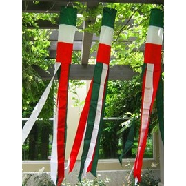 60" Lot of 2 Italy Nylon Wind Sock Windsock