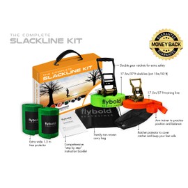 Slackline Slackline Kit Slack Line Longer 57 ft Line with Training Line Tree Protectors Arm Trainer Ratchet Cover and Carry Bag Tight Rope Slack Lines for Backyard for Kids Children Adults