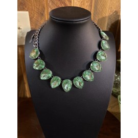 Simply Vera Vera Wang 17” + 3" Drop - Simply Vera Vera Wang Green Teardrop Necklace With Silver Chain
