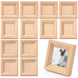 Halloscume 12 Pieces Miniature Picture Frames Miniature Dollhouse Accessories Small Wood Photo Frames 1: 12 Scale Dollhouse Furniture Mini House Decoration Simulation for DIY Craft, Variety of Sizes