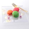 supernal 100pcs Square Dessert Plates with 100pcs Gold Dessert Forks