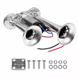 Gearzaar 600DB Dual Trumpets Super Loud Electric Air Horn For Truck Boat Train Car 12V