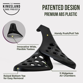 The Kingsland Shoe Project Fresh Flow Shoe Trees for Men & Women Black, Pack of 3, Medium