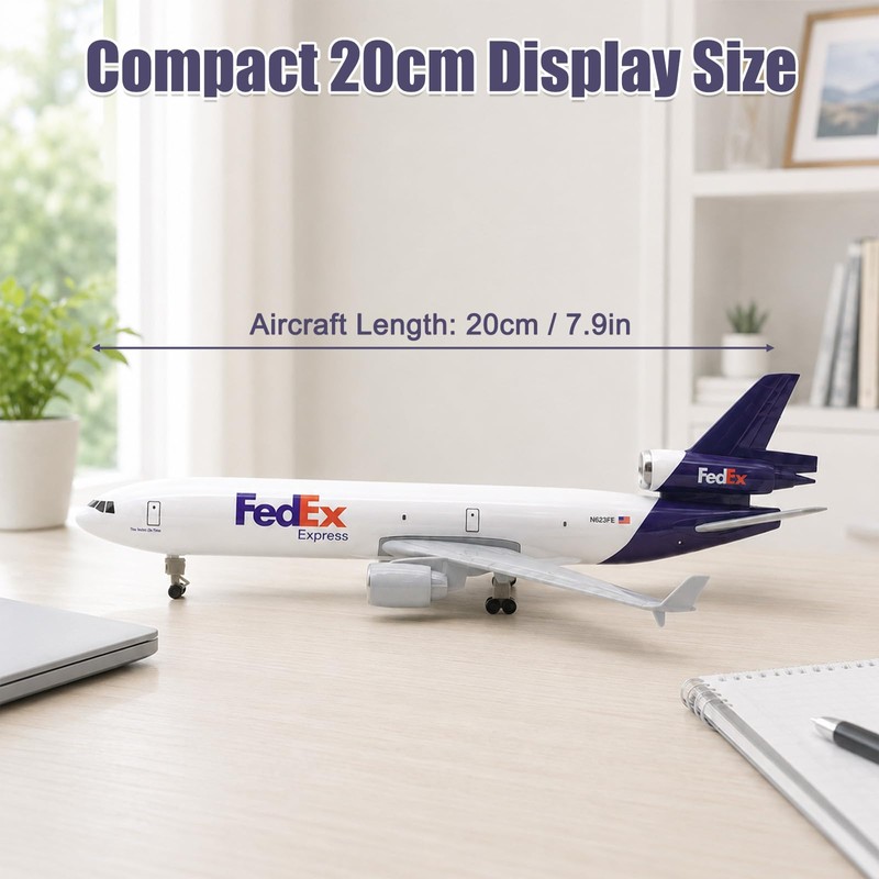 Nhemeylp Plane Model, 1:300 Diecast Aircraft Airplane Model, 20cm, MD-11