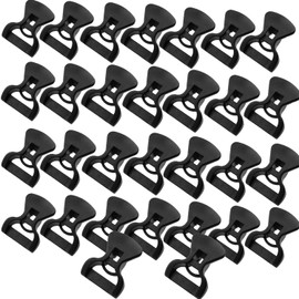 30pcs Tent Rope Buckle Guy Line Adjuster Camping Cord Tensioner for Canopy Tarp Outdoor Camping Plastic Black 4mm