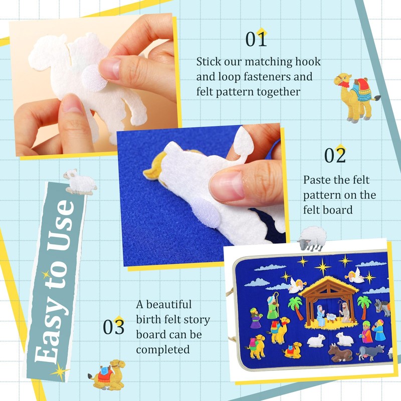 Yilloog Nativity Bible Felt Board Jesus Birth Felt Story Board