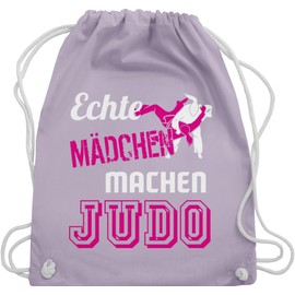Shirtracer - Gym Bag Backpack - Martial Arts - Real Girls Make Judo, 3 Pastel Purple, Unit size