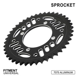 IUVWISN Motorcycle 428 43T Rear Chain Sprocket 76mm CNC for CRF XR SSR Apollo RFZ TaoTao 50 70 90 110 125 140 150 160 170 Chinese Pit Dirt Bike Black