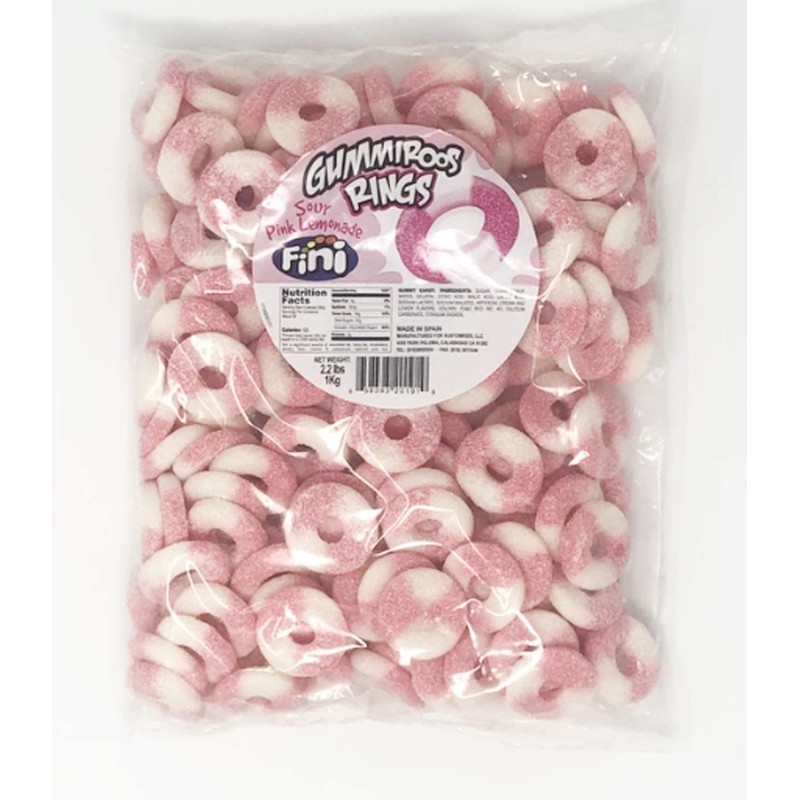 Smarty Stop Mini Sour Gummy Rings Candy GummiRoos (Pink Lemonade,