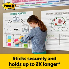 Post-it Super Sticky Easel Pad, Great for Virtual Teachers and Students, 25 x 30 Inches, 30 Sheets/Pad, 2 Pads, Lined Premium Self Stick Flip Chart Paper, Teacher Anchor Chart (561WL) (561WL VAD 2PK)