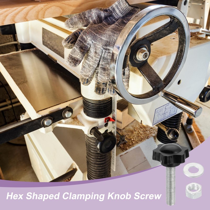 sourcing map 2Pcs M10 x 45mm Star Knobs, Plastic Hex