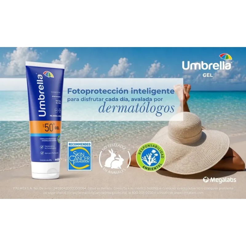 Protector Solar en Gel Umbrella FPS 50 para Piel Grasa