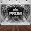 AIBIIN 7x5ft Prom 2024 Backdrop Silver and Black Prom Send