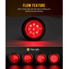 Partsam 8Pcs 2.5 inch Red/Amber 12LED Flow Feature Round Side
