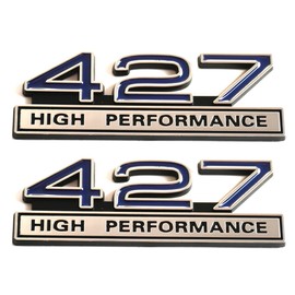 2pcs 427 Liter 7.0 Engine High Performance Badge 3D Decals Stickers Cars Trucks (Chrome Blue)