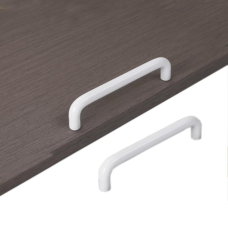 voleseni 4 Pack Aluminum Solid Cupboard Handle, Bright White U-Shaped