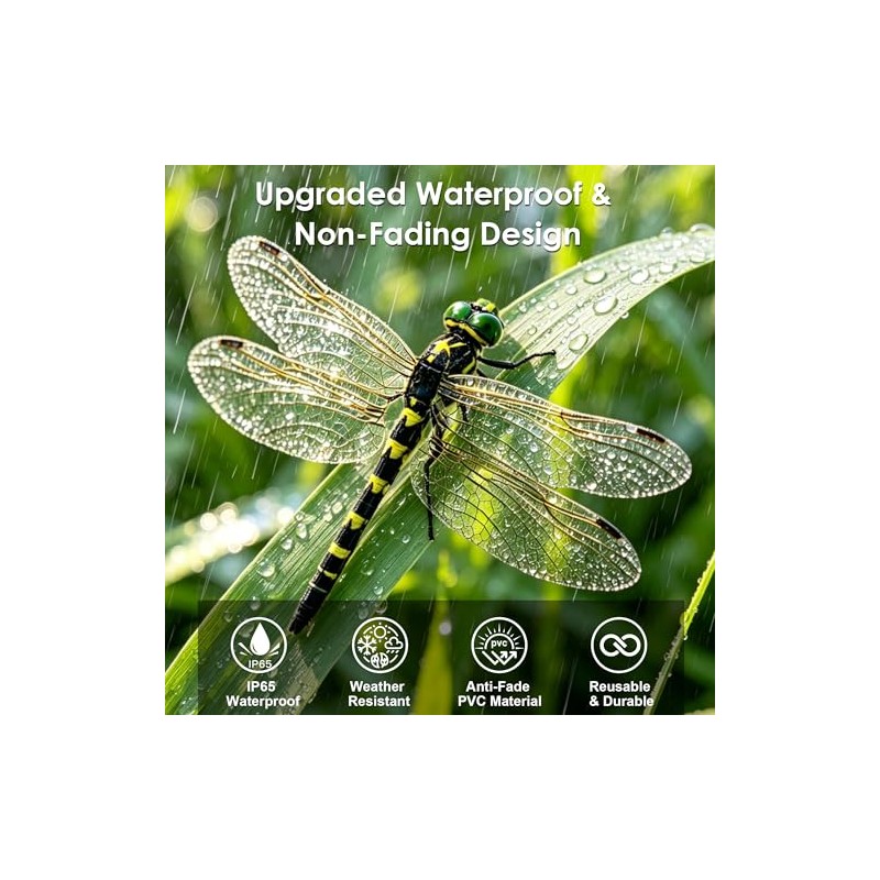 12 Pack 3D Dragonfly Clips - Realistic Garden Decorations