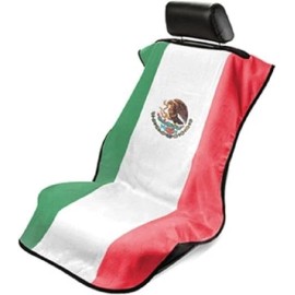 Seat Armour Car Seat Towel ? Mexican Flag Design ? Soft & Washable ? Black
