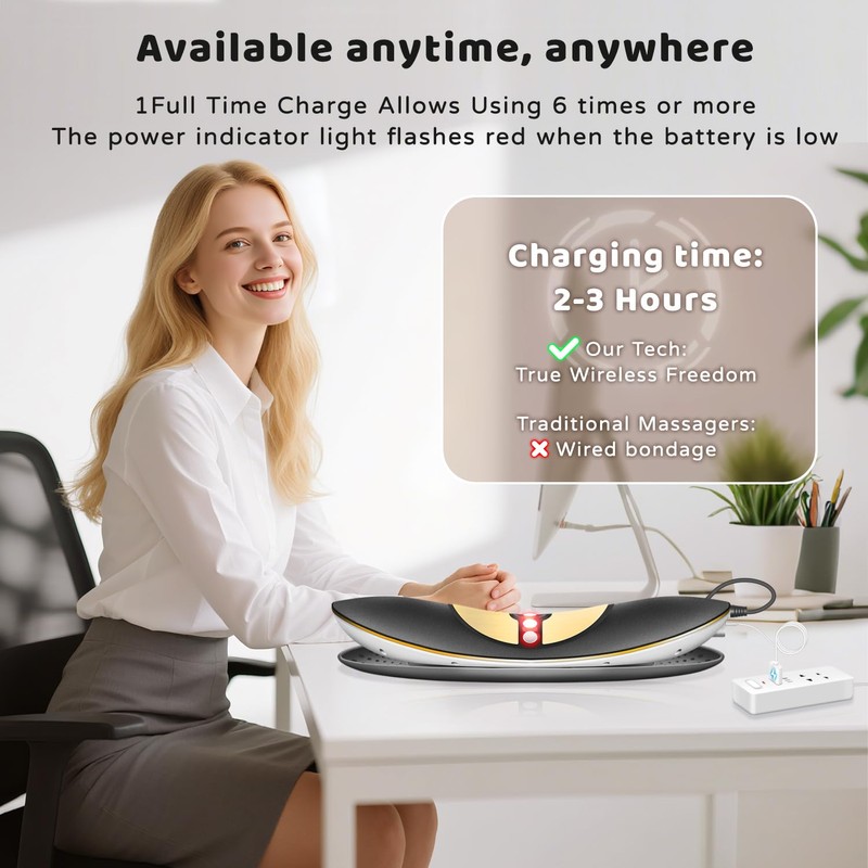 Electric Lumbar Traction Device, 4-in-1 Lower Back Massager with Dynamic