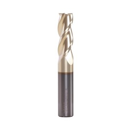 Carbide 55-Degree 3-Flute End Mill with ZRN Coating, High Hardness &Wear-Resistant, for Aluminum &Non-Ferrous Metals (3/8" 1" 3/8" 2-1/2"3F) 1Pcs.