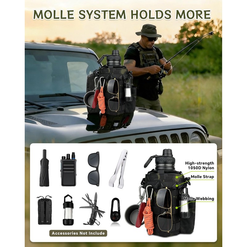 COOLYARD Water Bottle Holder with Strap 32 64oz Crossbody Insulated