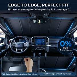 Windshield Sun Shade for Dodge Ram 1500 2019-2026, Custom Fit Foldable Front Window Sunshade Sun Visor Protector, Blocks Heat & UV Rays Maintain Cool Interior Accessories