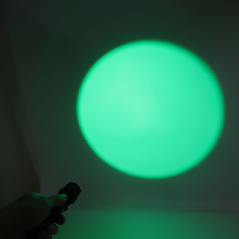 Green Light LED Flashlight Zoomable Portable Single Mode Green Hunting