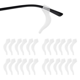 Omnful Eyeglass Ear Grip, Anti-Slip Eyelass Holder, Soft Silicone Glasses Ear Hook, Eye Glass Temple Tips Sleeve Retainer, Eyewear Retainers Ear Cushions for Sunglasses, Glasses (12Pairs White)