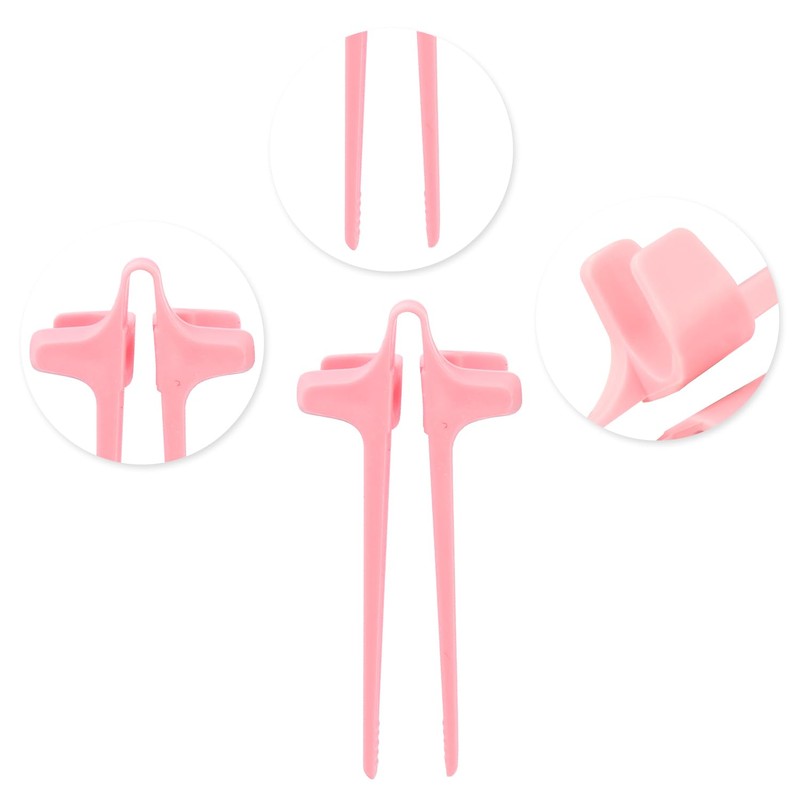 Tabanzhe 4PCS Plastic Finger Chopsticks,Reusable Snack Chopsticks Tweezer Tongs Food