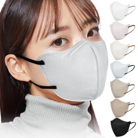 Hellozebra Women's 3D Mask, Non-Woven Fabric, Small, 3D Mask, 3D Mask, Color, Stylish, Small Face, 5D, 3-Layer Structure, Fashion Mask, Pre-tested, Nose Wire Included, Does Not Hurt Ears, Disposable, One Size Fits Most, Pack of 30, Pack of 15 Sheets (Regular, Gray x Black String)
