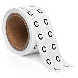 1000pcs Letter C Stickers, 0.5" Letter Sticker Dot Labels for Organization, Inventory, 1000/roll