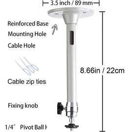 Universal Mini Projector Mount 2-Be-Best Mini Projector Ceiling Mounts 8.6 in / 22 cm 360° Rotation Mini Projectors Wall Mount Holder with Thread Adapters for Projector CCTV DVR Camera