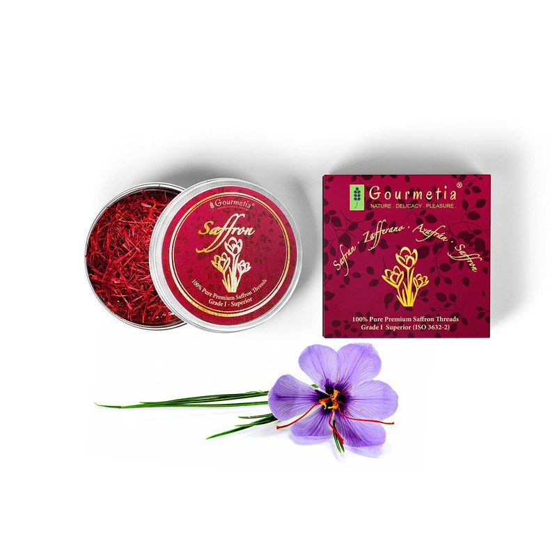 Gourmetia Saffron, Saffron Threads in Premium Quality 5 Grams -