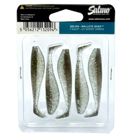 SALMO NEW Salmo Walleye Shad 3" (5 Pack) - Ghost Green UV