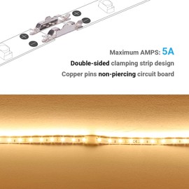 JAUHOFOGEI LED Strip Connector 2-Pin for 10 mm Wide SMD 2835 3528 3030 Plain LED Strip Strips 12 V 24 V Max Ampere 5 A No Soldering Pack of 10